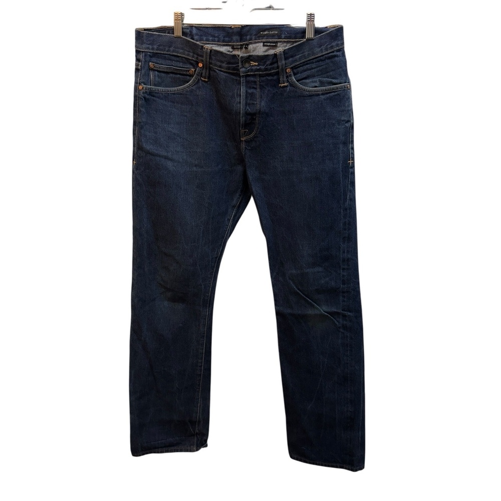 Wings Horns Mens  Dark Wash Straight Droit Five-Pocket Button Fly Jeans Size 36